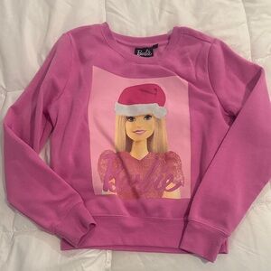 Barbie Festive Pink Pullover with Santa Hat Graphic